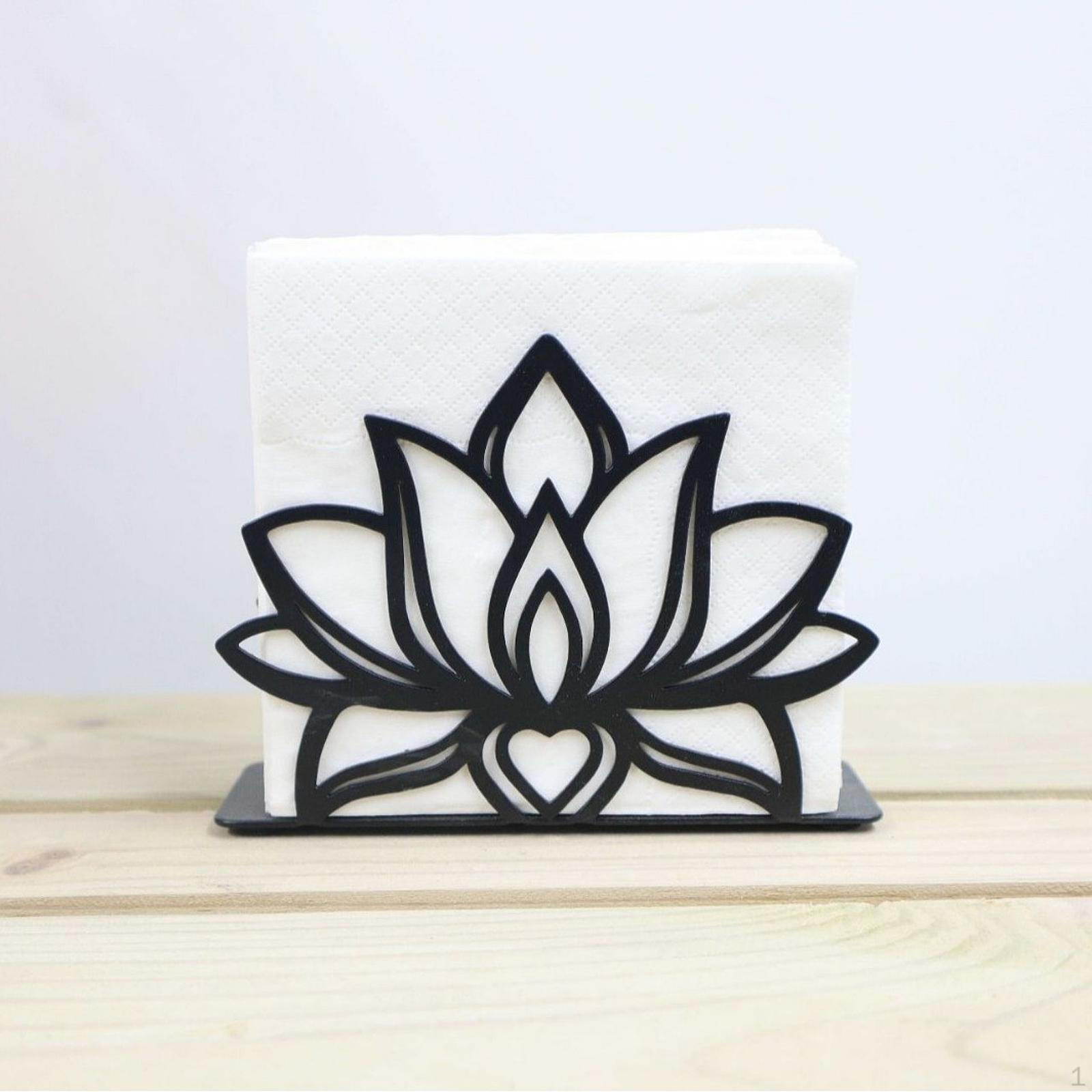 

Lotus Napkin Holder,Farmhouse Tissue Dispenser,Iron,Decorative Modern Organizer Desk Decoration for