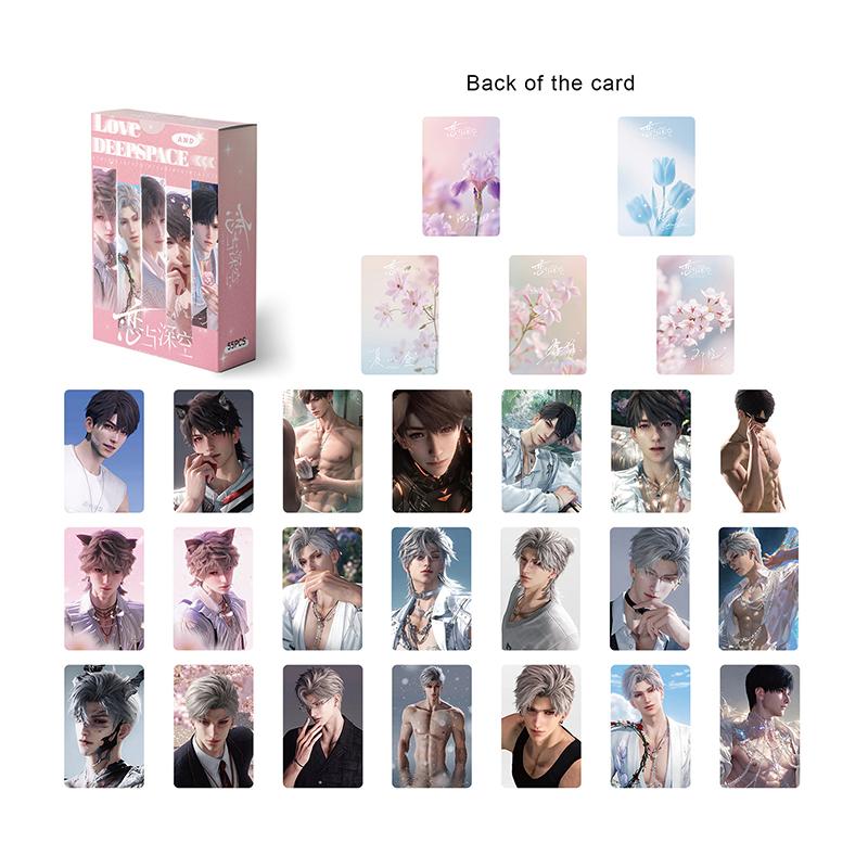 50 Pcs/Set Love And Deepspace Game Laser Lomo Card Caleb Sylus Zayne Xavier Characters Hd Photocard Fans Collection Cards