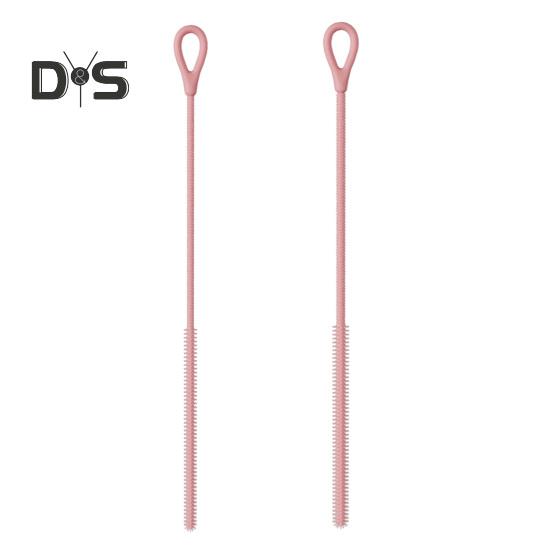 2ks silikonové kartáče na čištění brček, sada, hloubkové čištění, výkonný kartáč na odstraňování skvrn od mléčného čaje v potravinářské kvalitě, protiskluzová rukojeť, nástroj na čištění brček