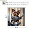 Jit1pc Yorkshire Terrier Pattern Print Shower Curtain, High-End Elegant Easy-To-Install Bathroom Curtain for Home Decoration,