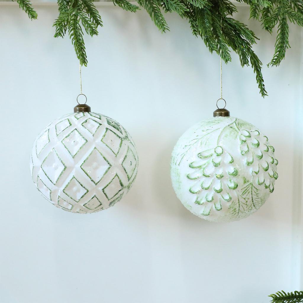 Antique Christmas Ball Set - 10cm Vintage Christmas Balls Christmas Tree Ornaments Xmas Window Home Hanging Ball Decor Props