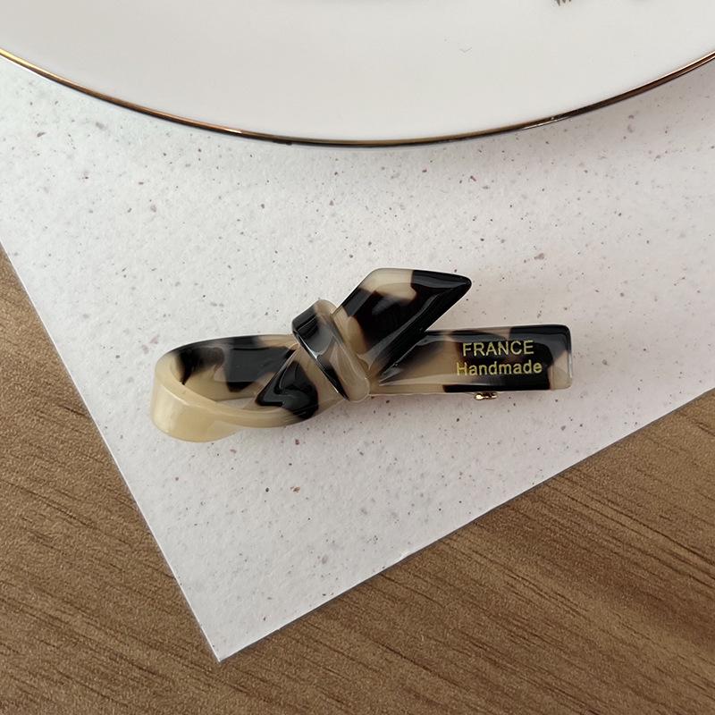 Korean-style Gold Label Small Acetate Bow Duckbill Hair Clip