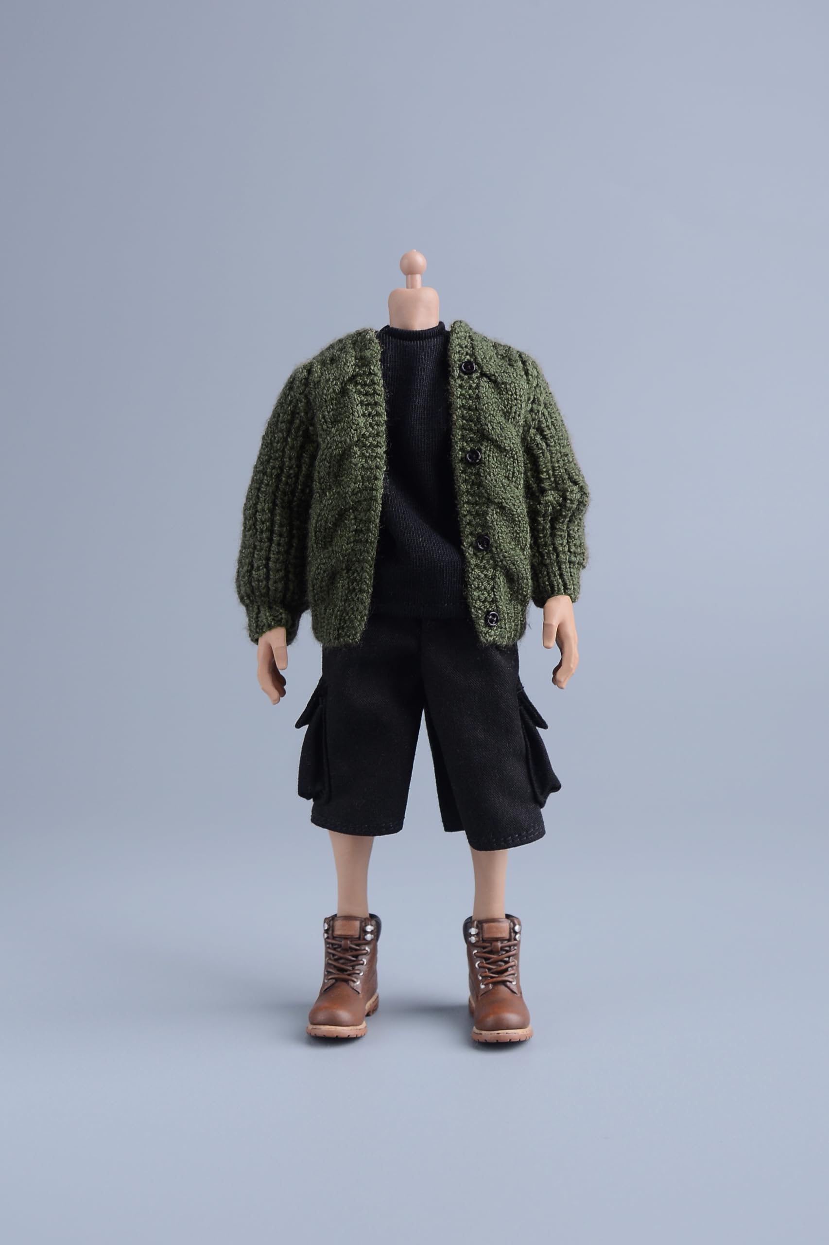 

HAMRETHYPPZ 1/12 Cute Set, Male and Female Clothing 1/12, Casual Set, Size 1/12 Scale, Dress Up Sweater (Head and Body Not Included) (Green-B)