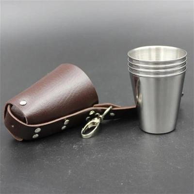 Kovový pivní hrnek Netoxický Stohovatelný Šetří místo 130g Nerezová ocel Pítka Cestovní sady na whiskey Odolný proti oděru 70ml