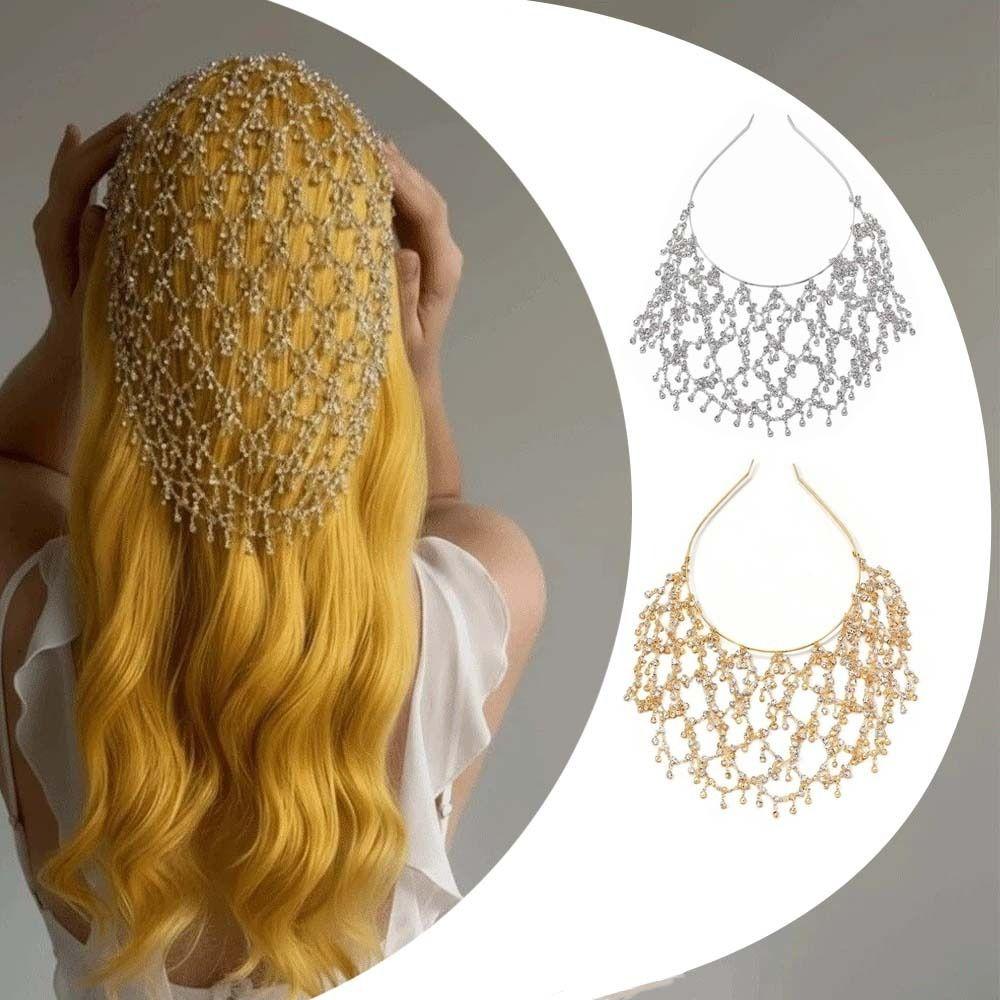 Bar Mitzvah Crown Hair Hoop Head Chain Net Shape Cap Head Chain  Hair Jewelry
