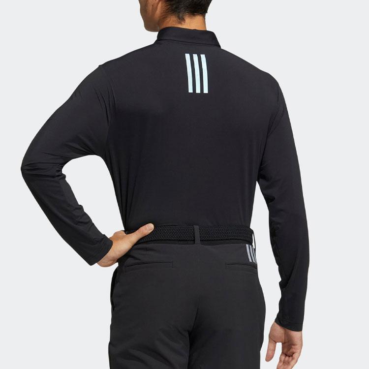 Adidas Quick-Dry Golf Long Sleeve Polo Shirt Men tops Black HT0061