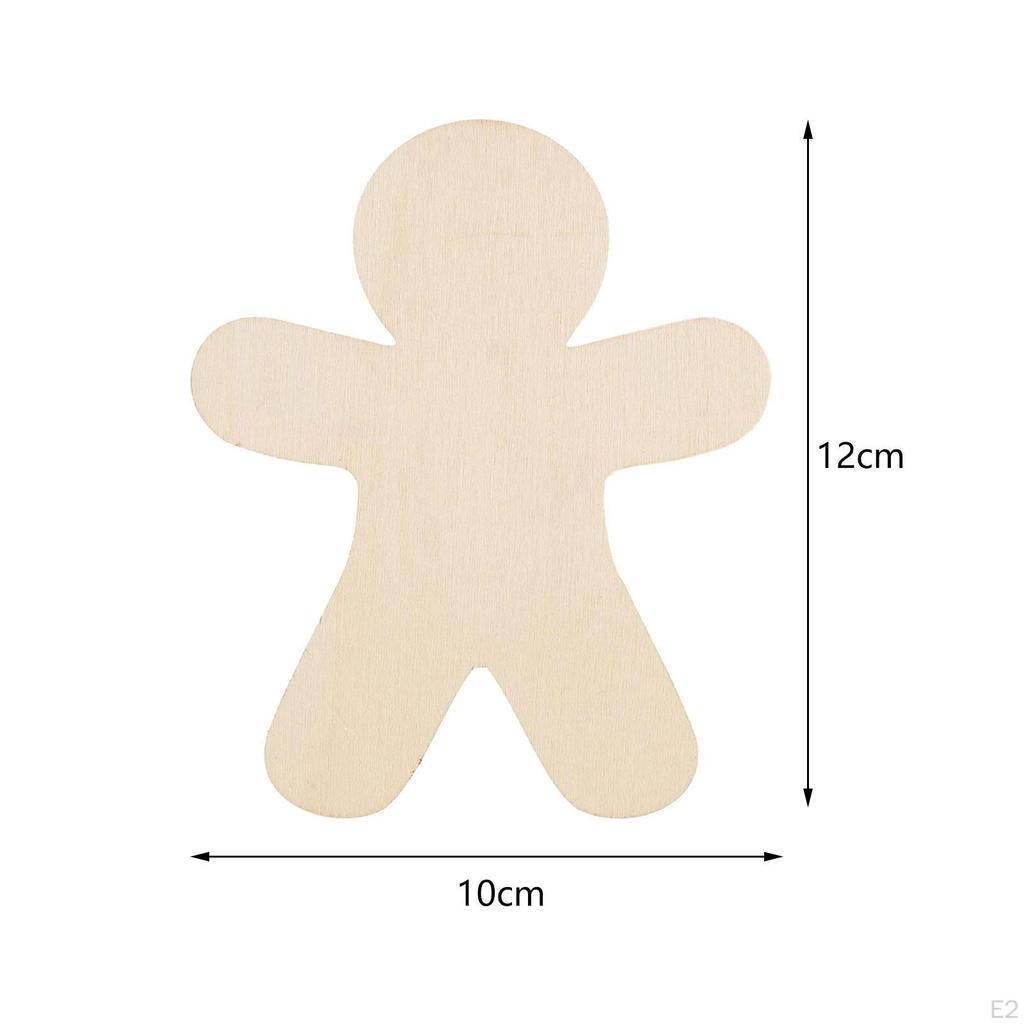 30Pcs Crafting Wooden Gingerbread Man Figures for Holiday Projects