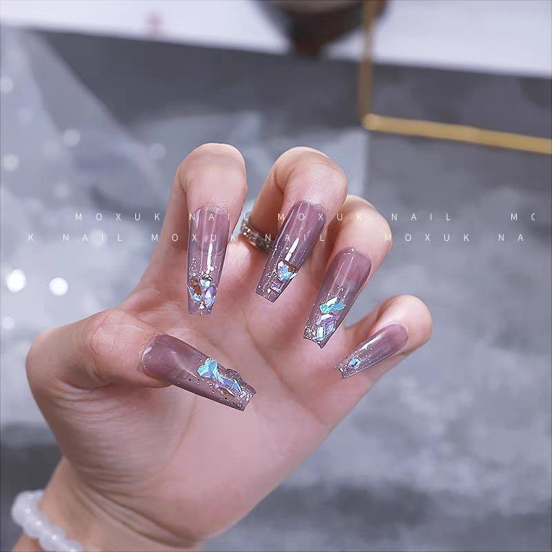 1440 Pieces Phantom Purple Irregular Flat Bottom Rhinestones Aurora Nail Art Accessories Mixed Glass Stickers Decals