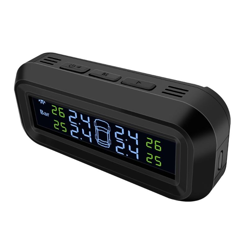 Reifendruckkontrollsystem, Wasserdichtes TPMS-Sensoren-Set, Digitales Display mit Solar- und USB-Betrieb für Auto-SUV