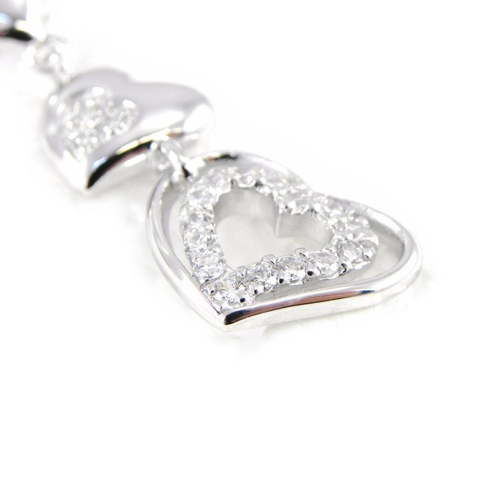 Altesse [H3369] - Silver Earrings 'Love Sublime' White