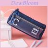 Clain Blue Pencil Case With Large Capacity And Zipper Closure For Students And Office Use