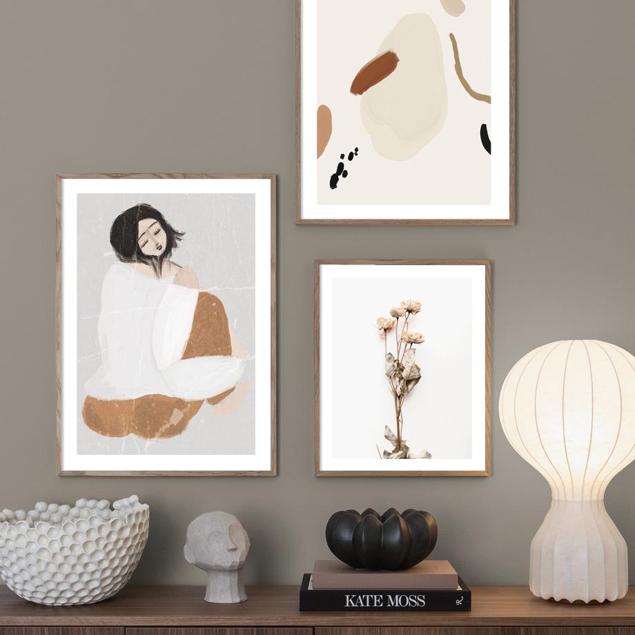 Abstract Girl Flower Color Block Classical Nordic Poster And Prints Wall Art Canvas Painting Wall Pictures For Living Room Decor