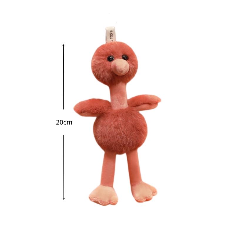 Ostrich Plush Toy Soft Stuffed Doll Cartoon Animal Keychain Pillow Pendant For Kids Car Bag Decor Xmas Gift