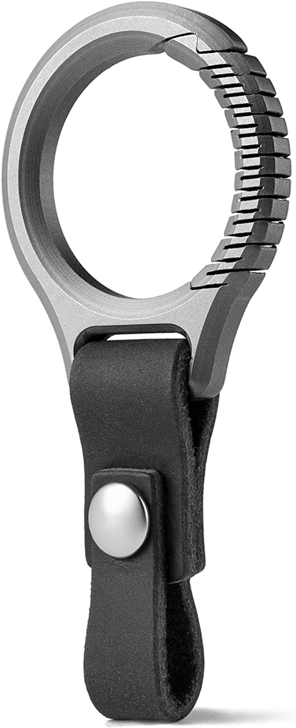 

Титановый карабин-брелок TISUR с кольцом для ключей из натуральной кожи Мужской (Серый) серый