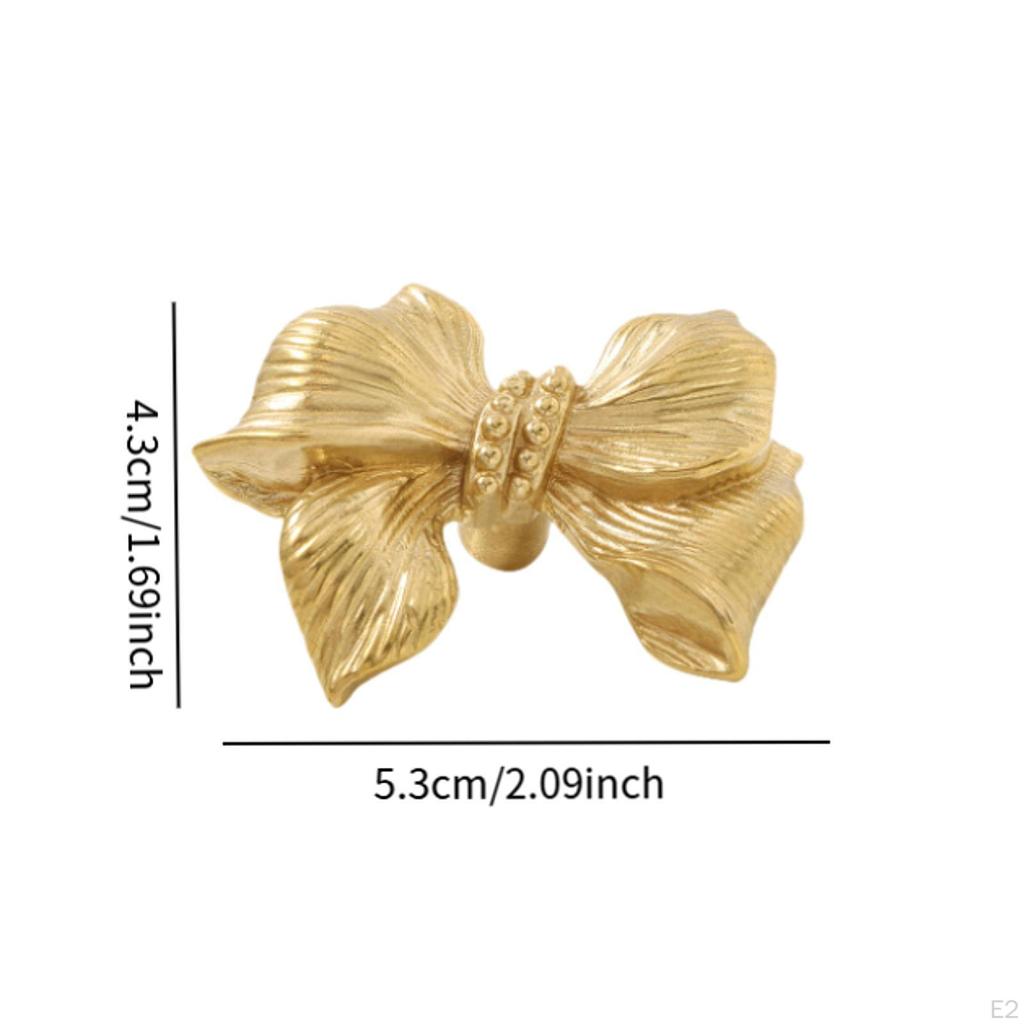 Bow Drawer Handle Cabinet Vintage Brass Door Knob for Cupboard Living Room