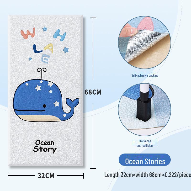 3D Soft Tatami Wall Protection Stickers - Self-Adhesive Anti-Collision for Children's Room and Bedside.