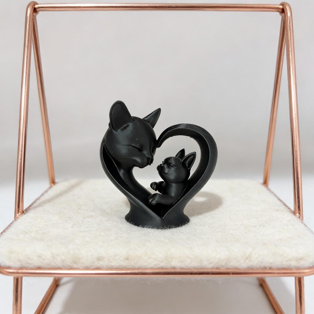 Love Mother Child Meow Statue Ornament, Parent Child Cat Sculpture, Cute Kitten Decoration, Ideal Gift for Cat Lovers