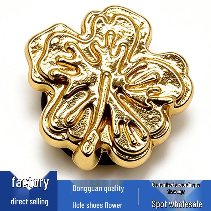 Versatile Four-Leaf Clover & Diamond Flower Charms for Crocs - Cool Metal Shoe Decorations
