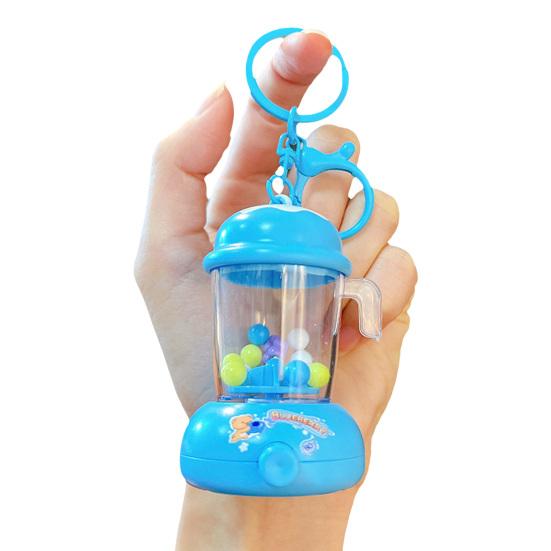 Keychain Pendant Portable Juicer Shape Key Chain with Movable Parts Colorful Beads Lightweight Buckle Design Keyring Keys Backpacks Decompression Toy