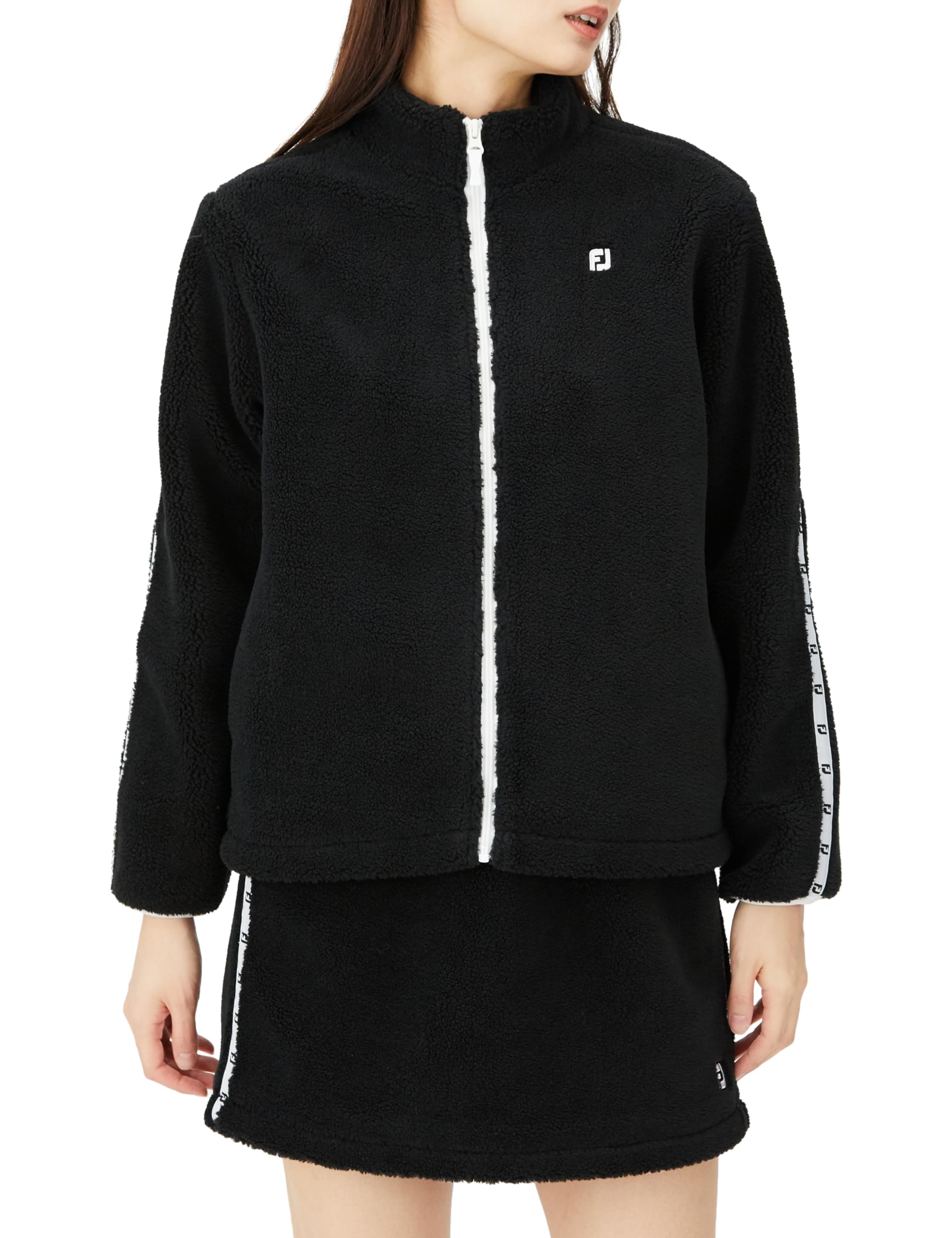 

FootJoy Modern Classic Logo Ribbon Boa Jacket FJW-F23-O03 Women s Black, Medium