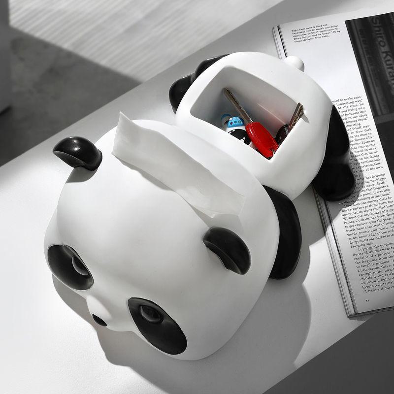 Kreativ Panda Tissuebox & Förvaringsorganisatör för Vardagsrum eller Matbord