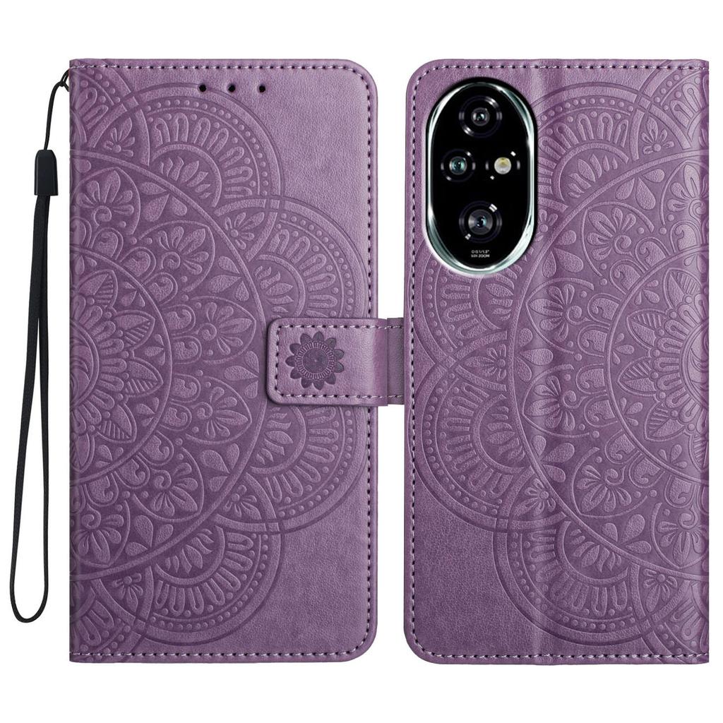Skórzane etui na Honor 200 Pro 5G z przegródkami na karty, wzór mandali, pokrowiec na telefon ze stojakiem