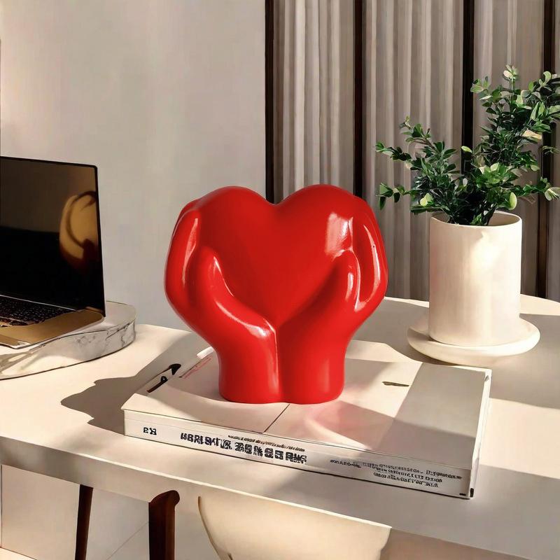 Heart Hand Gesture Statues Sculptures Luxury Resin Desktop Ornament Love Finger Modern Hand Gesture Sculpture Home Shelf Desktop