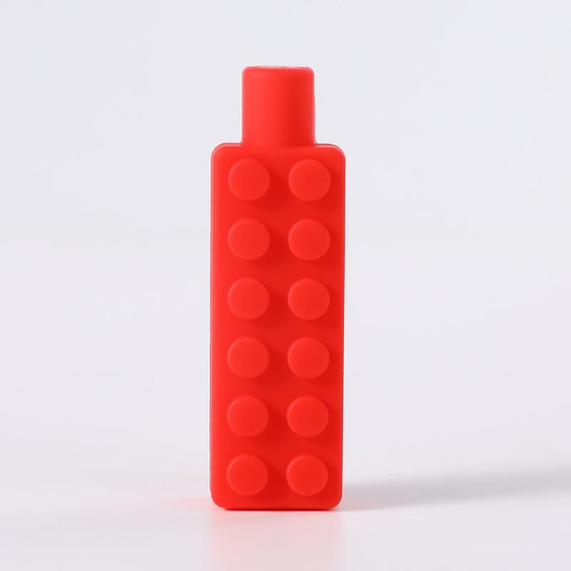 Baby Silikon Beißring: Regenbogen-Bausteine & Kauspielanhänger