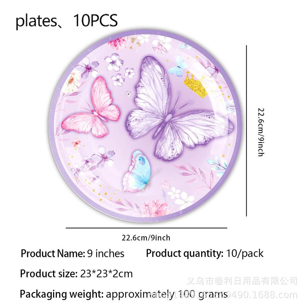 Schmetterlings-Partyartikel Geburtstagsdekorationen Valentinstags-Schmetterlingsthema Arrangement Requisiten Banner Einweg-Geschirr