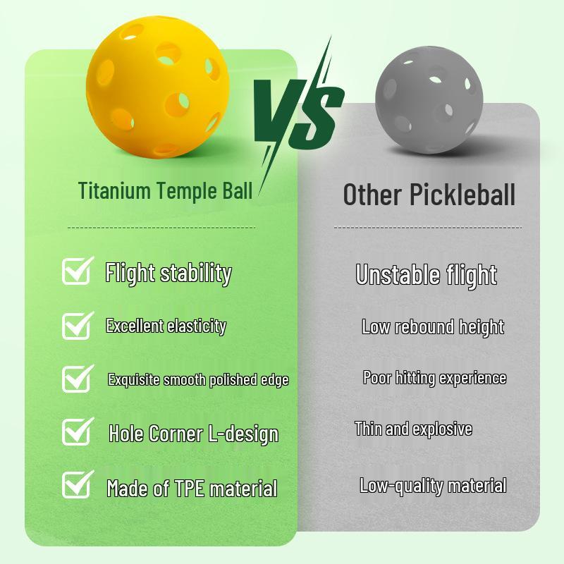 Pickleball TPE Injection Molded Ball - 40-Hole Outdoor, 26-Hole Indoor, PE Rotomolded, Foamed Design