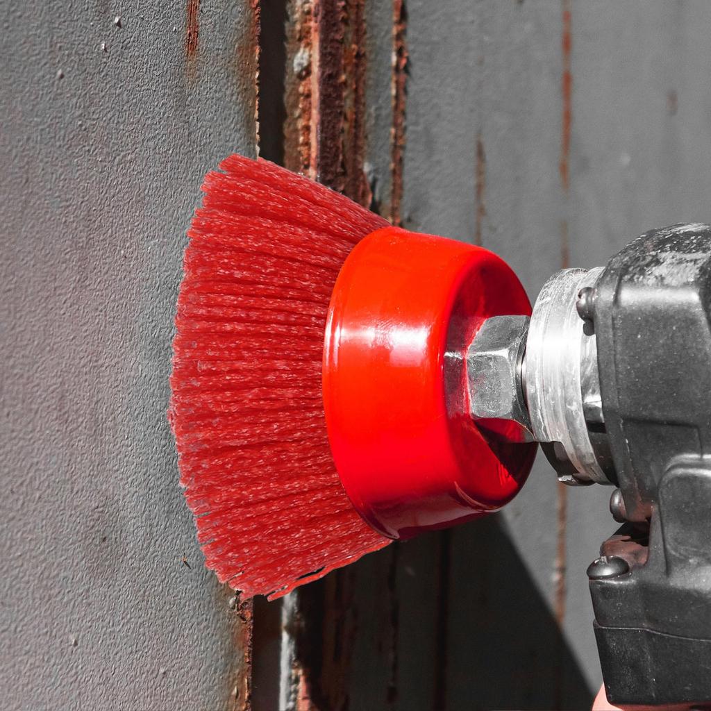 uxcell 6-inch Nylon Cup Brush 5/8-11 Arbor 80-Grit Surface Cleaning Polishing