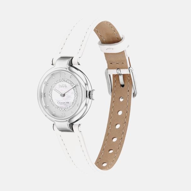 

Coach Кэри, Женские часы, Корпус из нержавеющей стали, Кожаный ремешок, Кварцевые, 14503893 серебряный