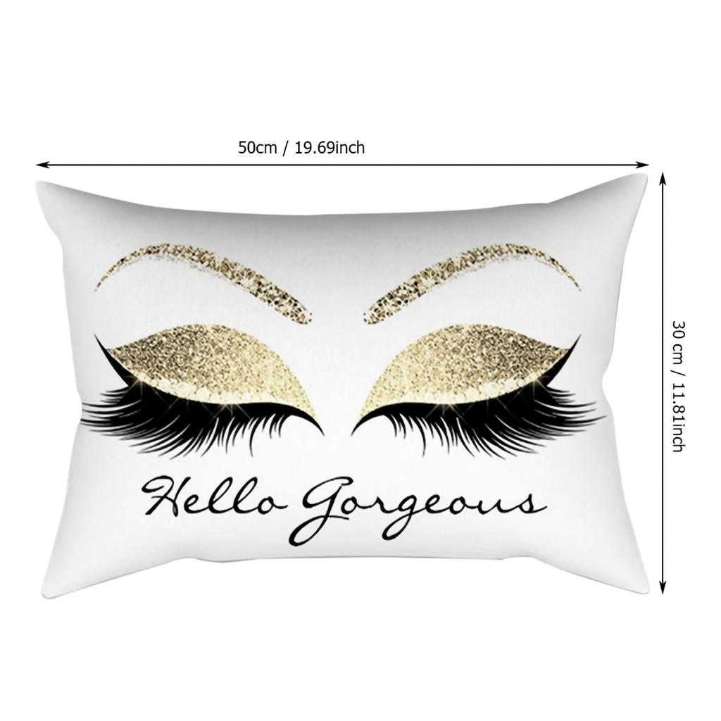 Dekoracja Domu Wzór Rzęs Poliestrowa Poszewka na Poduszkę Biuro Samochód Kawiarnia Poszewka na Poduszkę (jot)