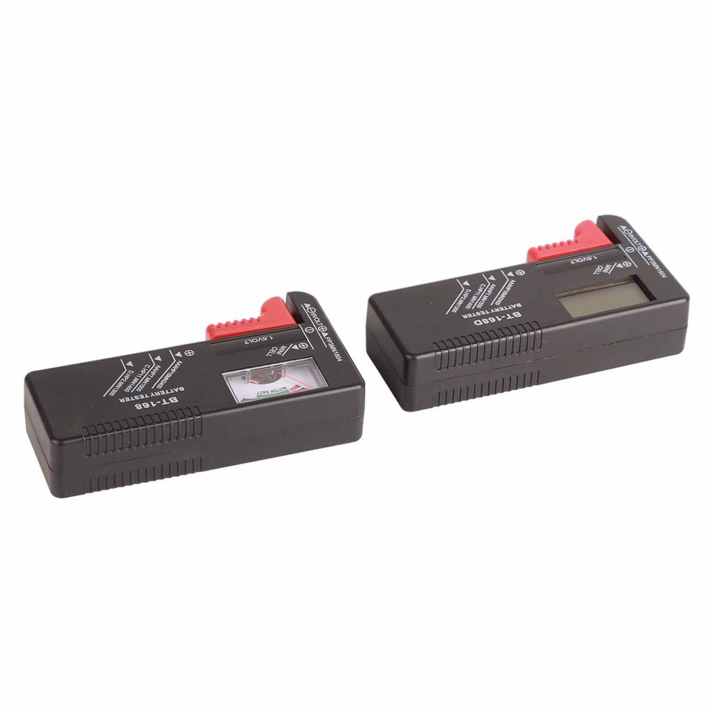 2PCS Battery Power Tester Portable Battery Capacity Checker Digital and Pointer Type 168‑168D