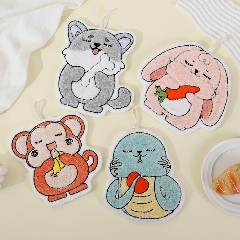 Cartoon embroidery hand towel hanging style hand towel hanging style cute living room bedroom ins home use