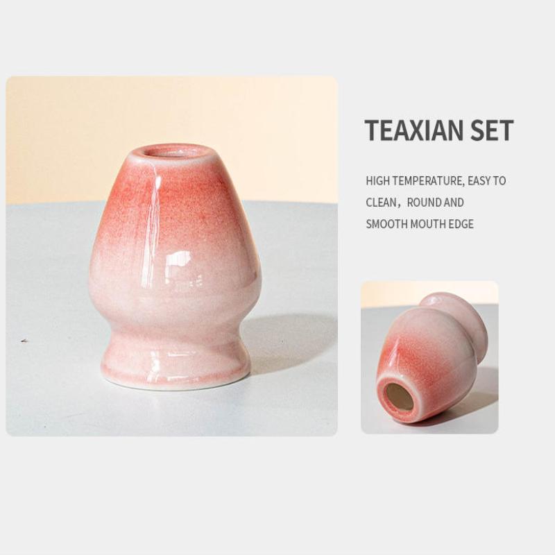 5Pcs Pink Japanese Style Matcha Making Kit Ceramic Matcha Bowl Cute Tea Cup With Spout Complete Tea Brewing Matcha Tea Set