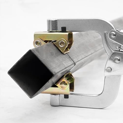 11-inch Pipe Clamp, Pipe Pliers with V-Pad, Heat-Resistant Steel, Welding Clamp with Adjustable Spindle, for Round and Square Pipes, Ideal for Butt We