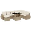 VidaXL Garden Lounge Set with Cushions 9 Pcs Beige Braided Resin 3268728