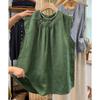 Southeast Asian Women's Plus Size Flutter Sleeve Cotton Linen Summer Top