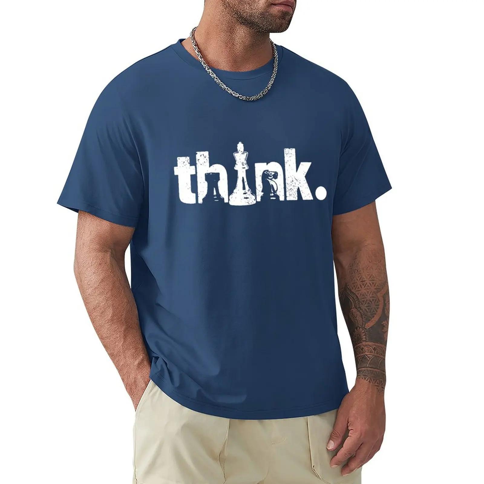 GUOYAN TOP Grappige Schaak Denken Vintage T-shirts Grafisch Katoen Streetwear Korte Mouw Verjaardagscadeaus Zomer Stijl T-shirt Herenkleding 3XL