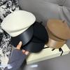 French Elegant Wool and Leather Octagonal Hat Women's Autumn and Winter Trendy Versatile Little Painter's Hat  Newsboy Hat