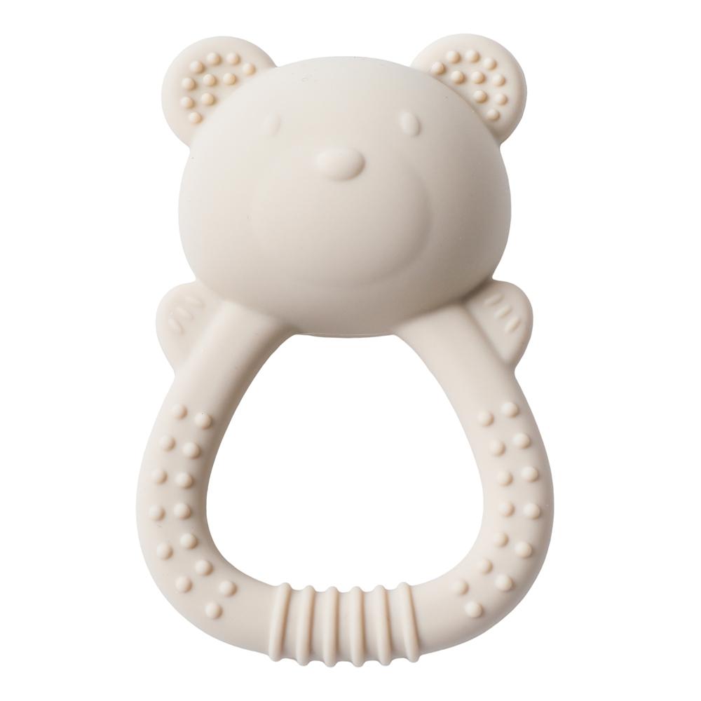 Baby Silicone Teether Bear Hand Bell Food Grade Teether Toys Rattle Baby 0-12 Months Silicone Sensory Toys Silicone Teething Toy
