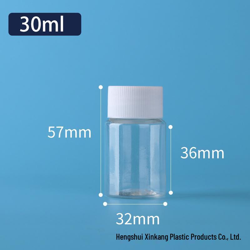 In Stock 30ml Transparent Wide-Mouth PET Plastic Bottle for Liquids or Solids