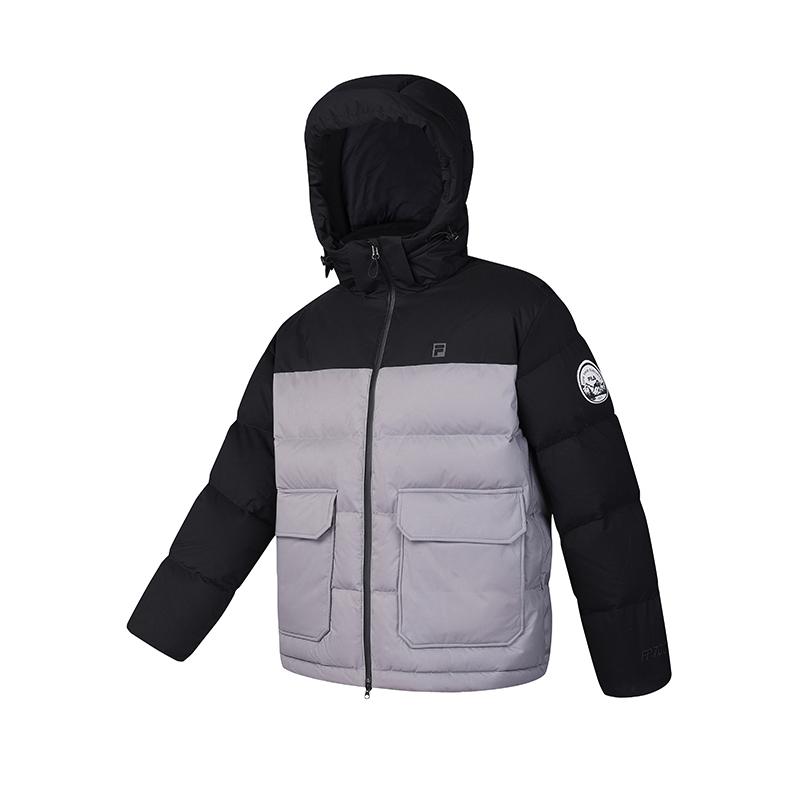 New FILA Fitness Down Jacket Unisex Cloud Dora Gray A51M441902F-DY