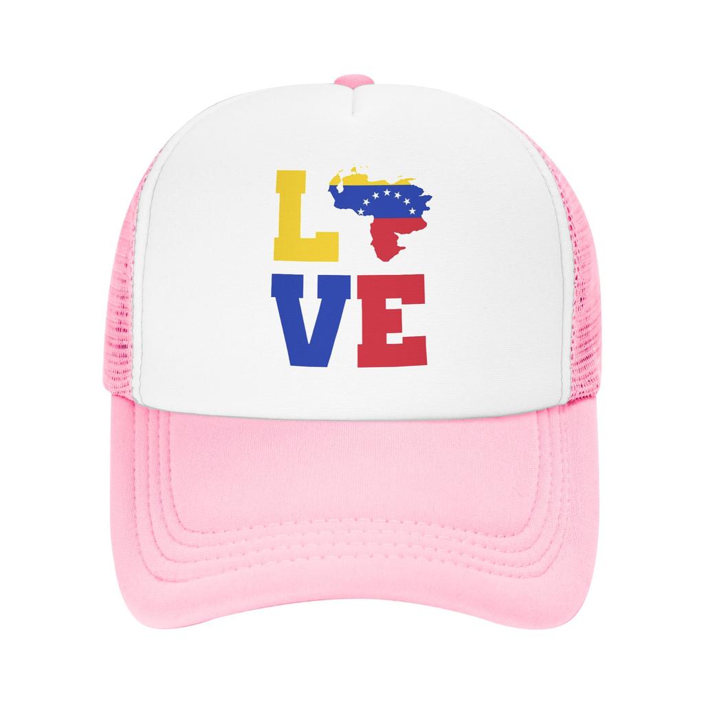 Love Venezuela Map Flag Trucker Hats Adult Venezuelan Hats Trucker Worker Cap Sun Caps Snapback Caps Mesh Baseball Caps Summer