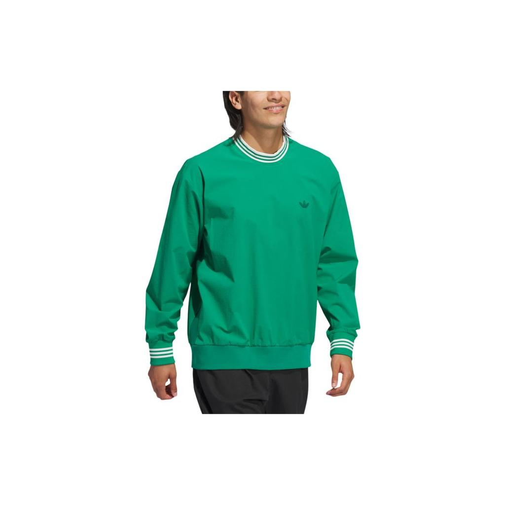Adidas Originals Ss24 Rolling Links Series Logo Sport Stripe Long Sleeve Sweatshirt Men Sweatshirt Smoke-Green JE9340