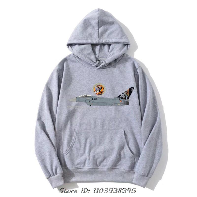 Tiger Meet Spanish Pullover Hoodie Air Force Eurofighter Typhoon EF2000 Fighter Cotton Hoody Streetwear Oversized Zip Up Jacket