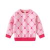 Autumn and Winter New Children's Clothing Girls Double-layer Cotton Thread Knitted Bottoming Shirt Girls Plaid Rabbit Sweater