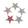 5pcs Glitter Diamond Star Iron On Patches Iron-On Pentagram Shape Patches  For Clothes Decoration