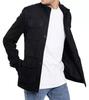 Handmade Jacket Real Warm Coat Shirt New Men's Black Button-Up Genuine Suede Soft Leather